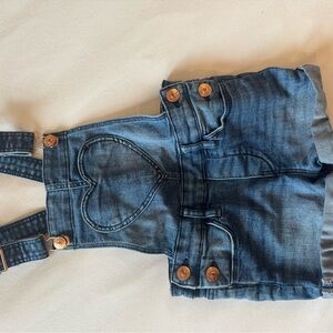 H&M Dark Blue Denim Heart-Pocket Kids Overalls